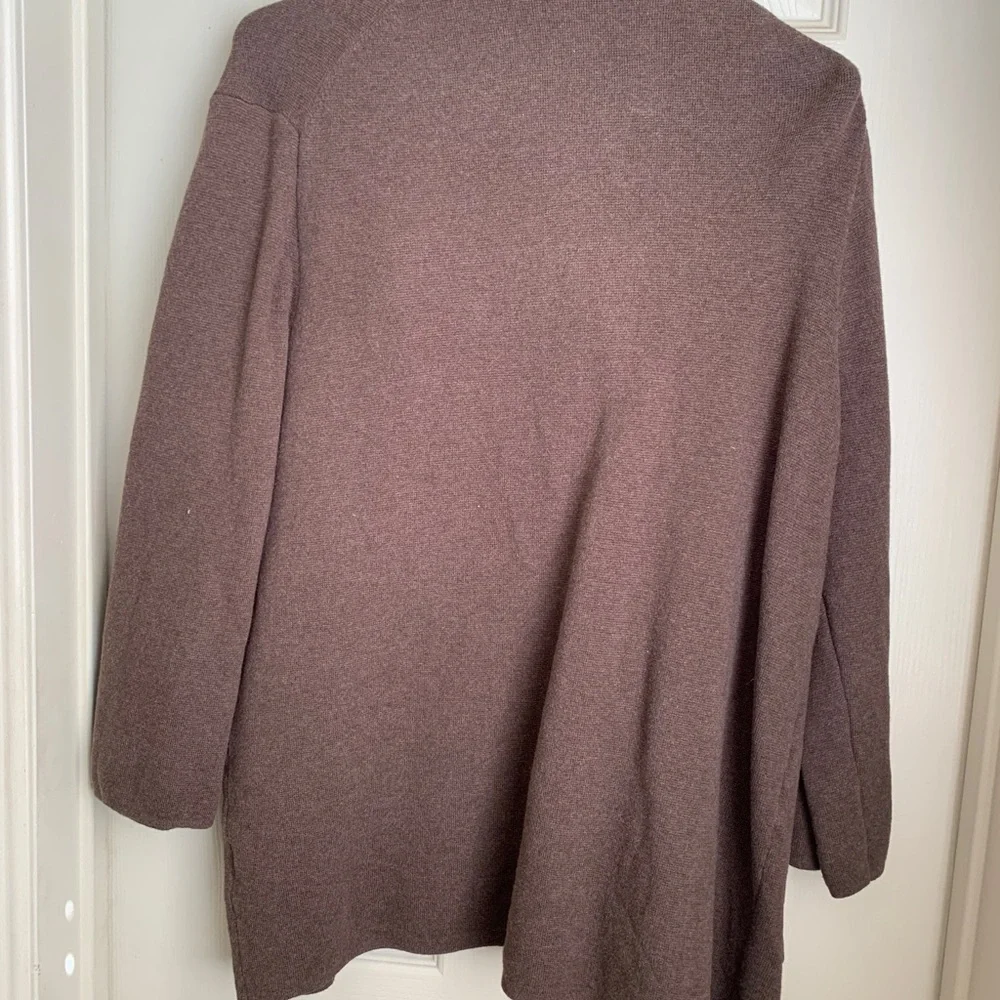 Quince Women's Open-Front Chocolate Brown Cardigan - Picture 4 of 4